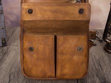 Load image into Gallery viewer, Retro Large Zipper Leather Sling Bag Crossbody Backpack

