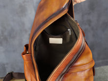 Load image into Gallery viewer, Retro Leather Sling Bag Casual Shoulder Crossbody Convertible Backpack
