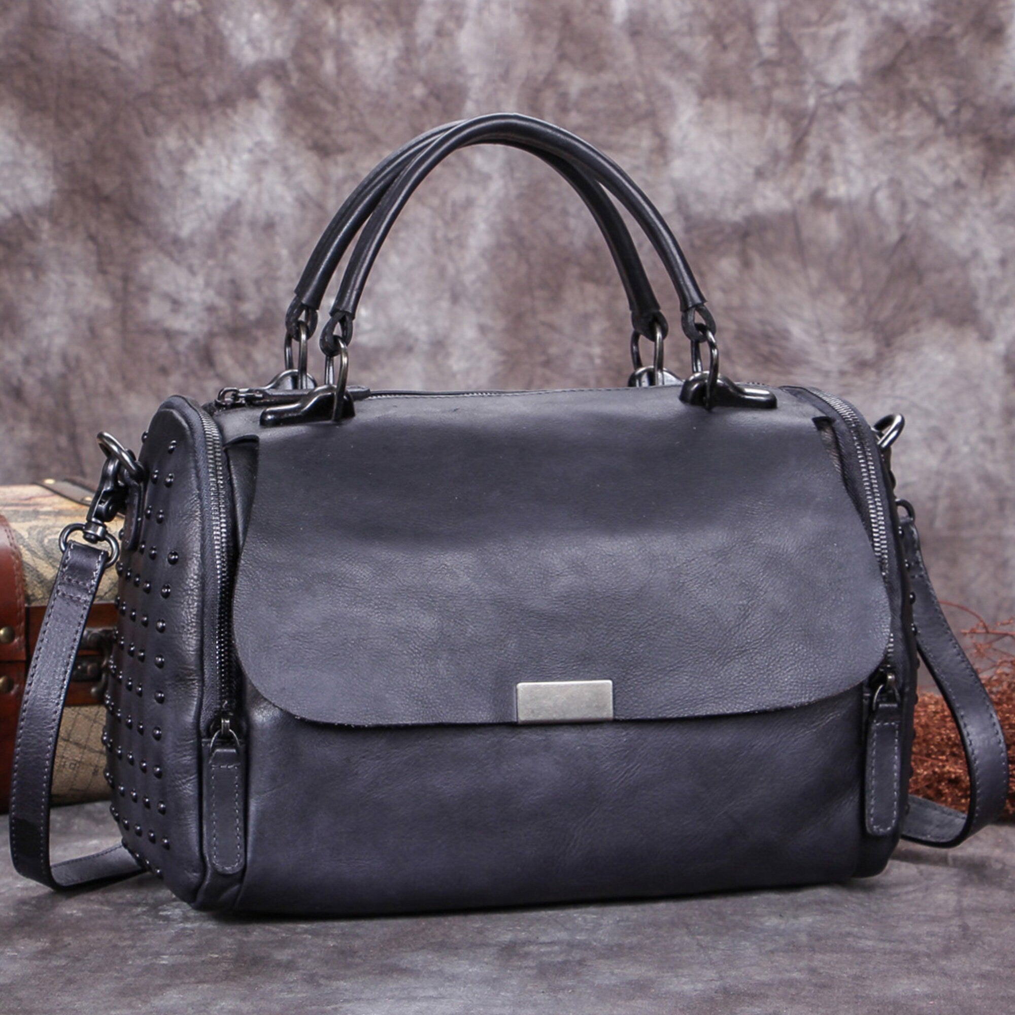 Women Leather Satchel Bag Vintage Handmade Shoulder Crossbody Handbag