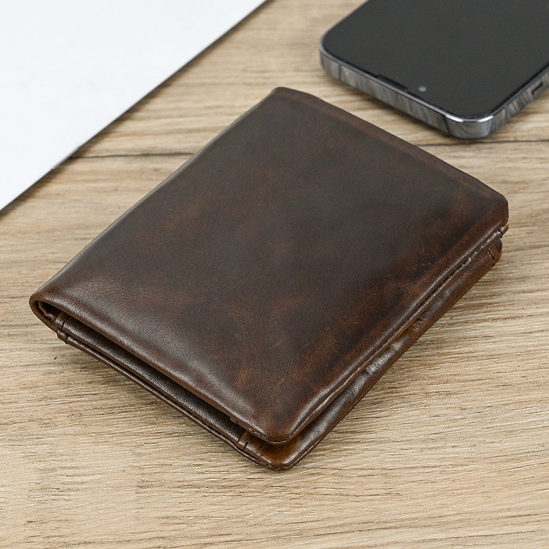 Simple Handmade Genuine Leather Wallet Purse