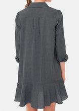 Load image into Gallery viewer, Simple Collar Buttons Down Ruffled Mini Dress
