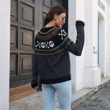 Load image into Gallery viewer, Ribbed Round Neck Ghost Long Sleeve Pullover Sweater
