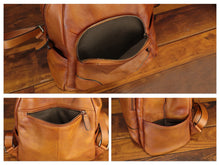 Load image into Gallery viewer, Vintage Handmade Rucksack Leather Backpack College Bag
