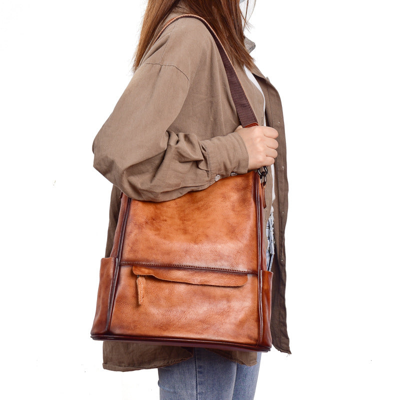 Leather Backpack for women Laptop Bag Large Capacity School Business Travel Daypack