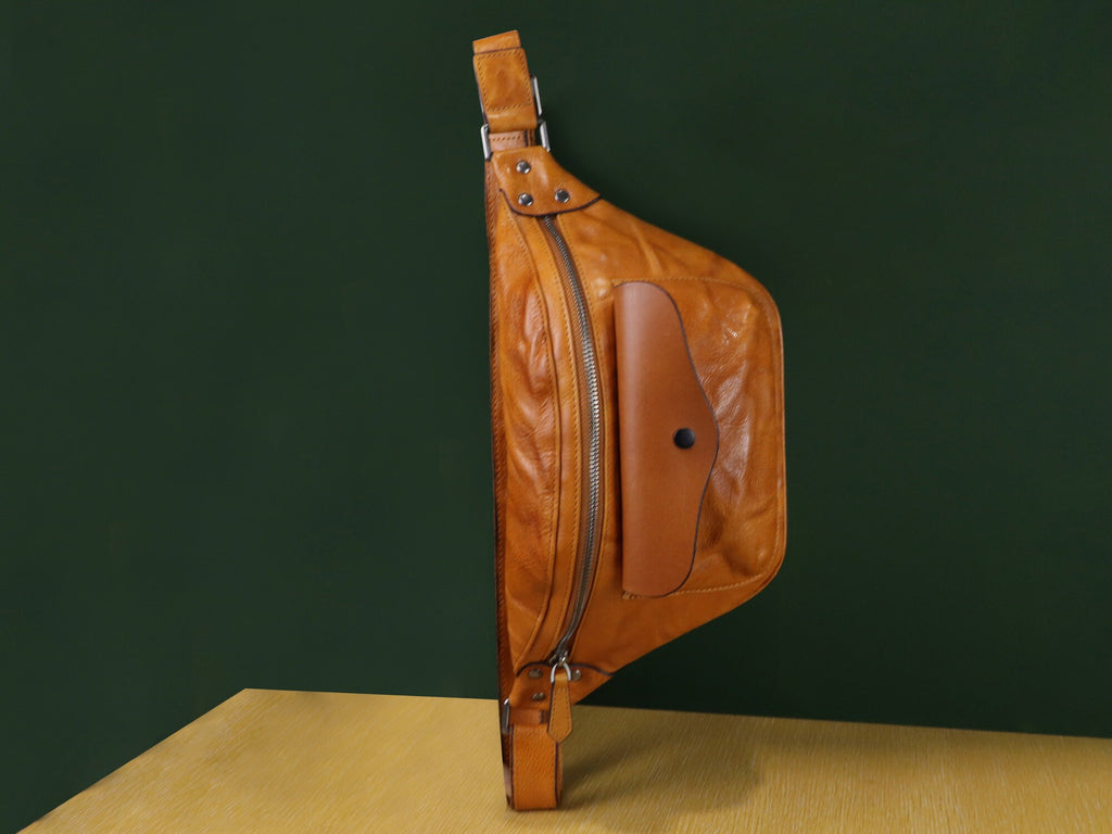 Boho Leather Waist Sling Bag Casual Hiking Crossbody Chest Backpack