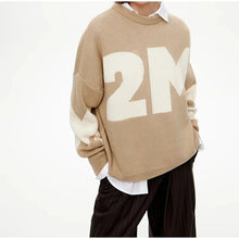 Load image into Gallery viewer, Print Knitted Pullover Long Sleeves Loose Sweater
