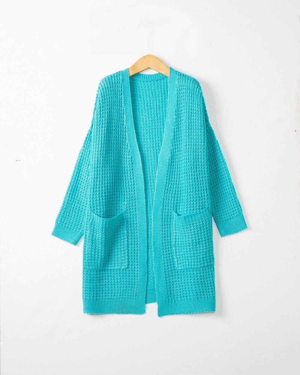 Casual Solid Pocket V Neck Top Sweater Cardigan