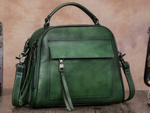 Load image into Gallery viewer, Women Handmade Vintage Leather Handbag Should Bag Crossbody Satchel Purse
