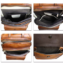 Load image into Gallery viewer, Brown Retro Leather Sling Bag Crossbody Shoulder Backpack
