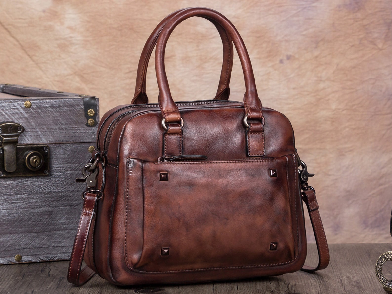 Vintage Handmade Crossbody Bag Purse Handbag