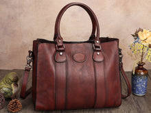 Load image into Gallery viewer, Leather Satchel Top Handle Shoulder Bag Crossbody Purse Handbag
