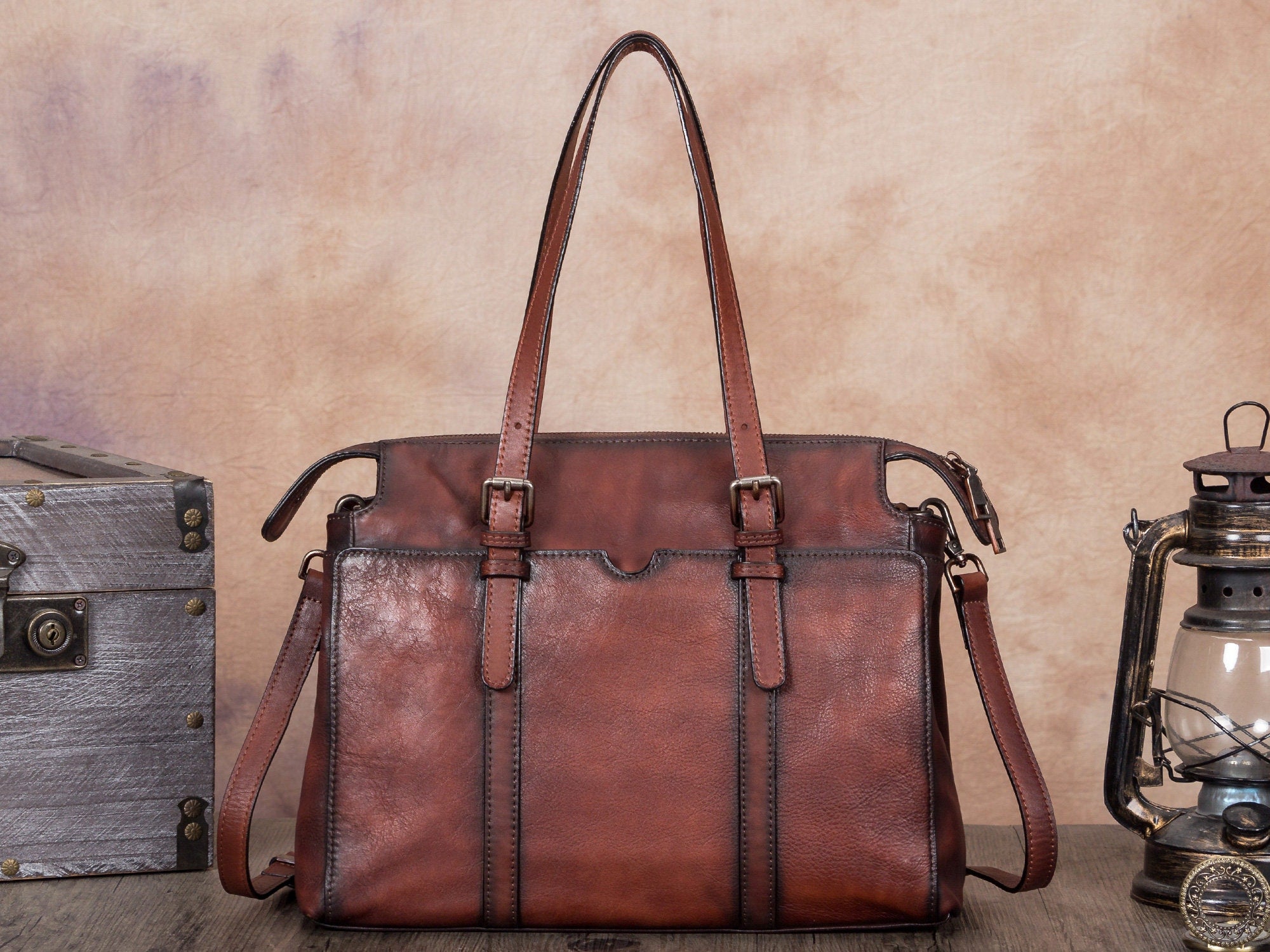 Women Vintage Handmade Leather Handbag Shoulder Crossbody Satchel Purse