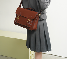Load image into Gallery viewer, Black Classic Convertible Leather Backpack School Bag Satchel Briefcase Handbag
