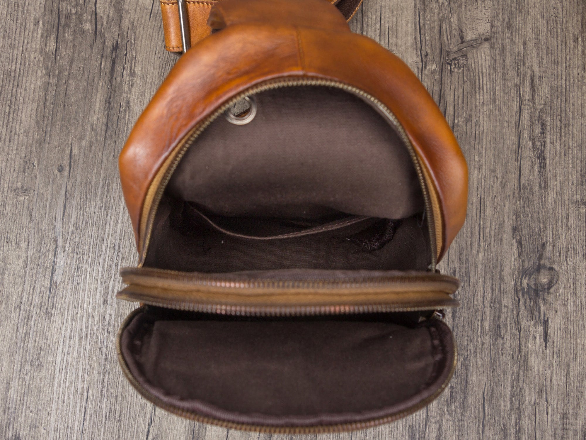 Leather Sling Bag Crossbody Purse Handmade Hiking Daypack Retro Shoulder Backpack Vintage Chest Bags