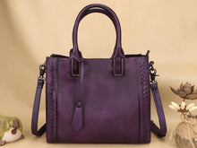 Load image into Gallery viewer, Leather Satchel Handbag Women Vintage Handmade Shoulder Crossbody Bag Purse
