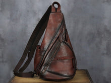 Load image into Gallery viewer, Retro Leather Sling Bag Casual Shoulder Crossbody Convertible Backpack
