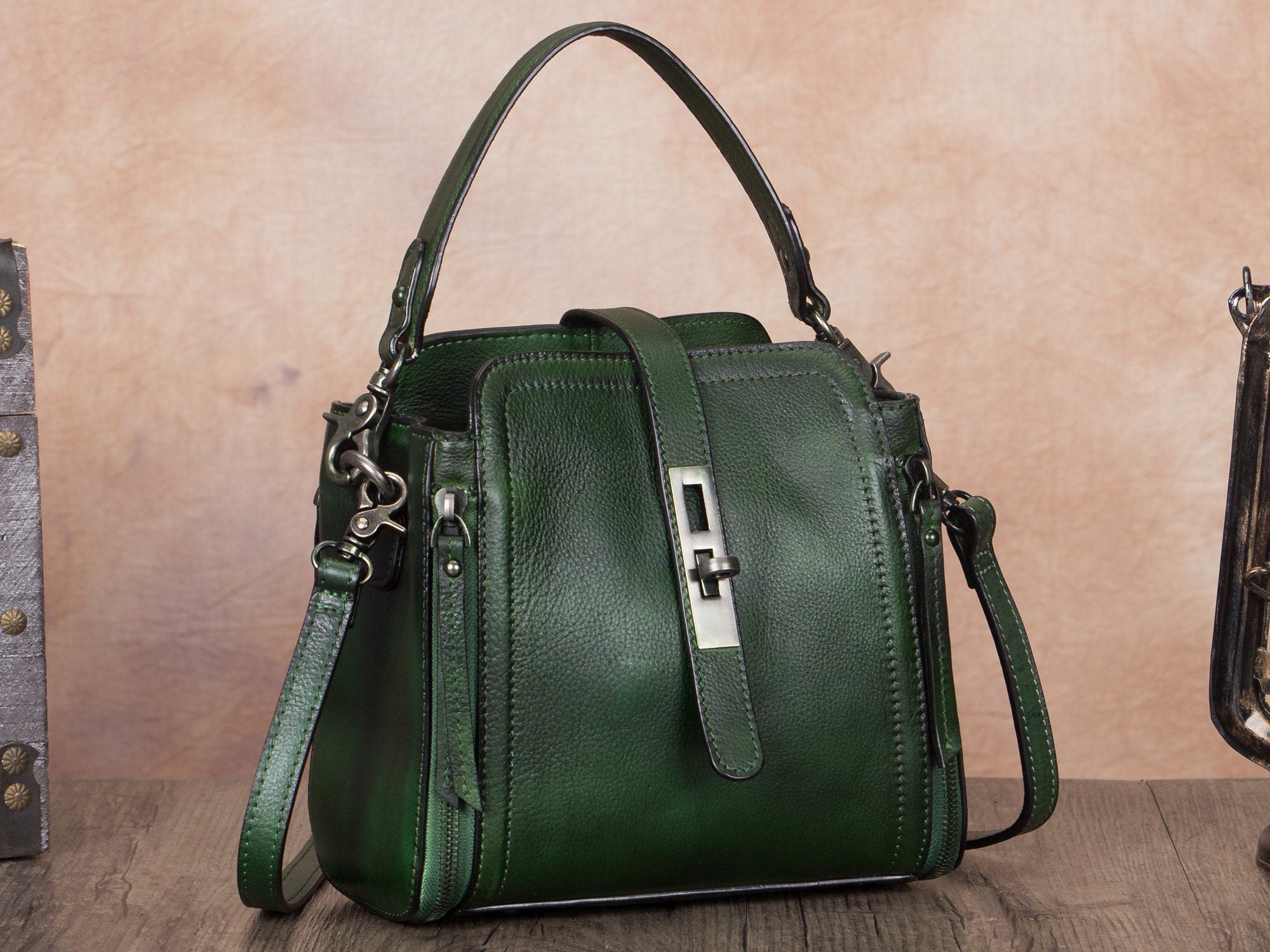 Handmade Vintage Crossbody Bag Leather Handbag