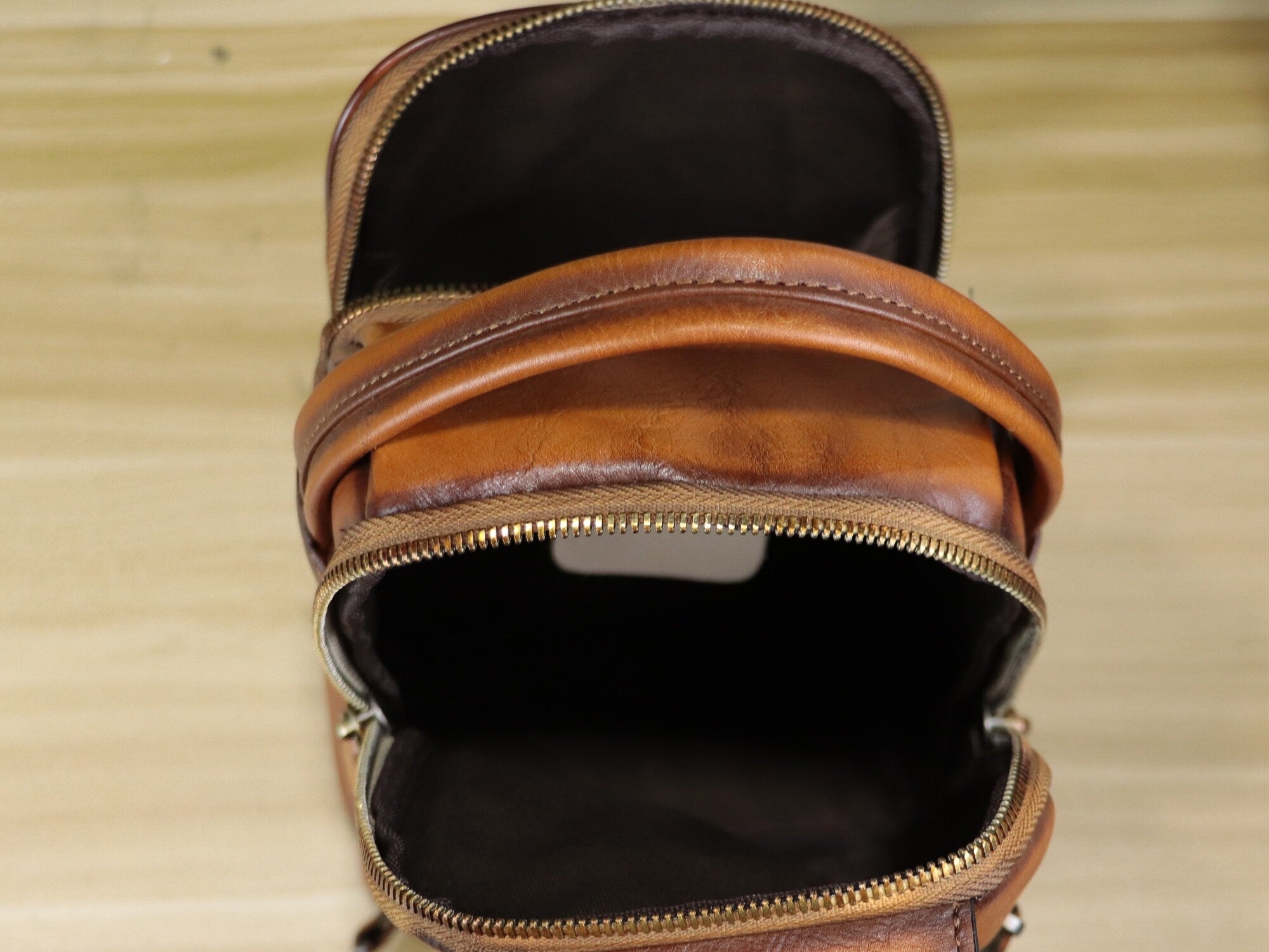 Retro Leather Sling Bag Crossbody Chest Shoulder Backpack