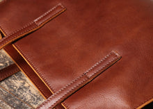 Load image into Gallery viewer, Full Grain Leather Handcrafted Large Minimalist Leather Tote Bag

