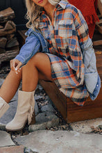 Load image into Gallery viewer, Contrast Plaid Buttons Down Mini Shirt Dress
