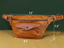 Load image into Gallery viewer, Boho Leather Waist Sling Bag Casual Hiking Crossbody Chest Backpack
