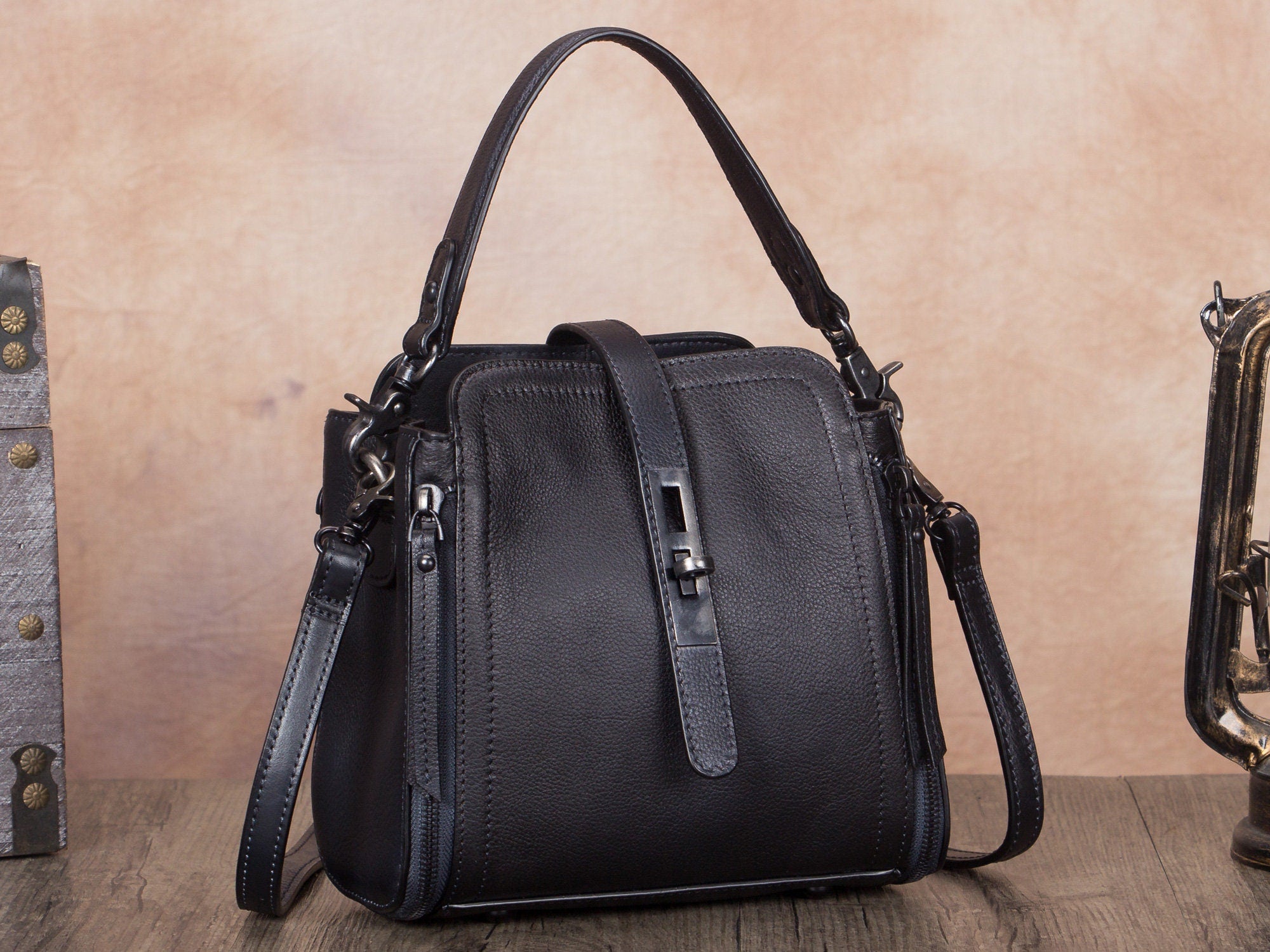 Handmade Vintage Crossbody Bag Leather Handbag