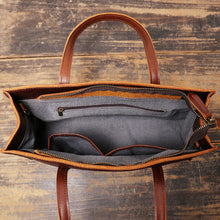Load image into Gallery viewer, Full Grain Leather Handcrafted Large Minimalist Leather Tote Bag
