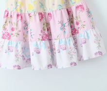 Load image into Gallery viewer, Colorblock Multi Floral Print Straps Mini Dress
