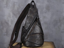 Load image into Gallery viewer, Retro Leather Sling Bag Casual Shoulder Crossbody Convertible Backpack
