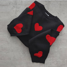 Load image into Gallery viewer, Cute Hearts Pullover Sweater Soft Cozy Loose Casual Warm Sweater
