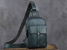 Load image into Gallery viewer, Brown Large Leather Sling Bag Casual Shoulder Backapck
