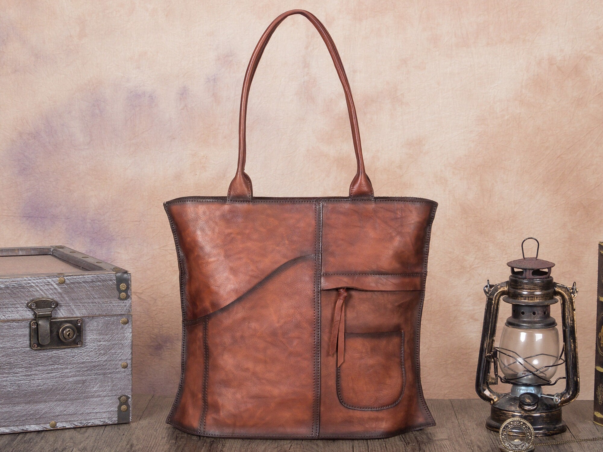 Vintage Handmade Large Capacity Shoulder Bag Tote