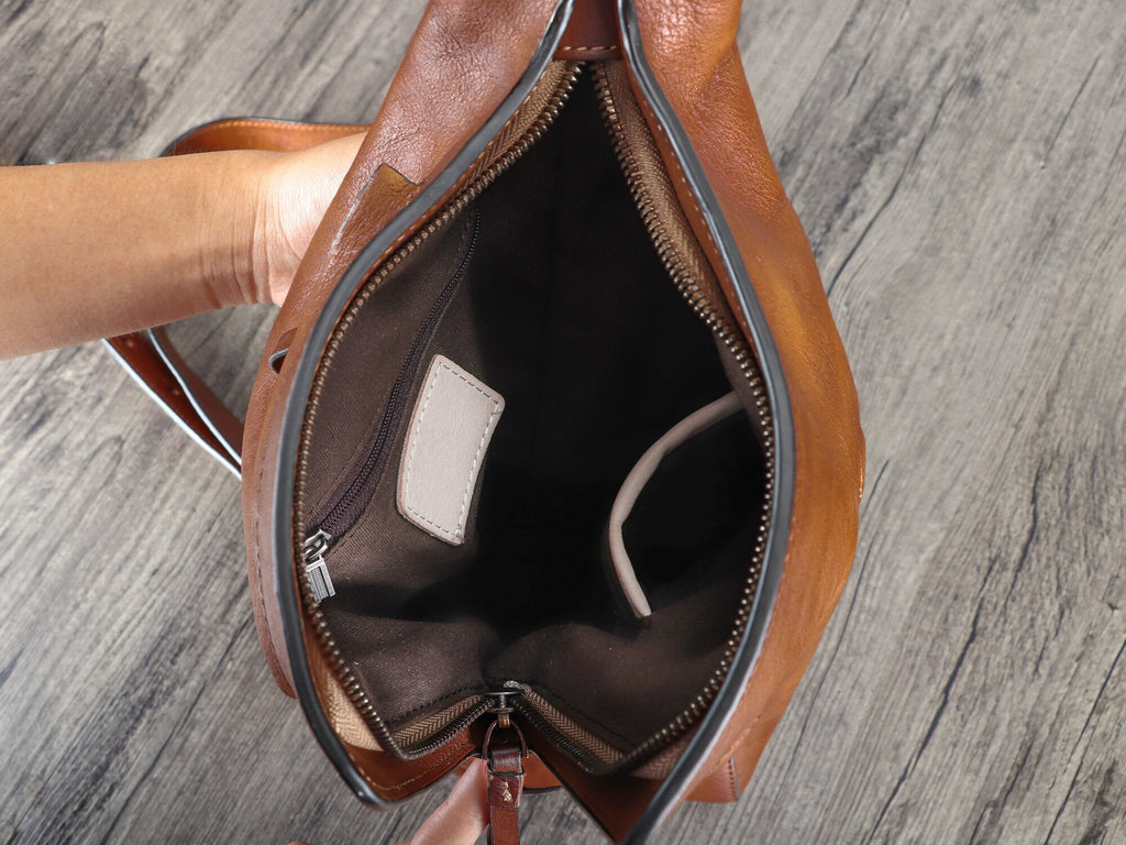 Casual Vintage Handmade Sling Leather Bag Chest Shoulder Backpack