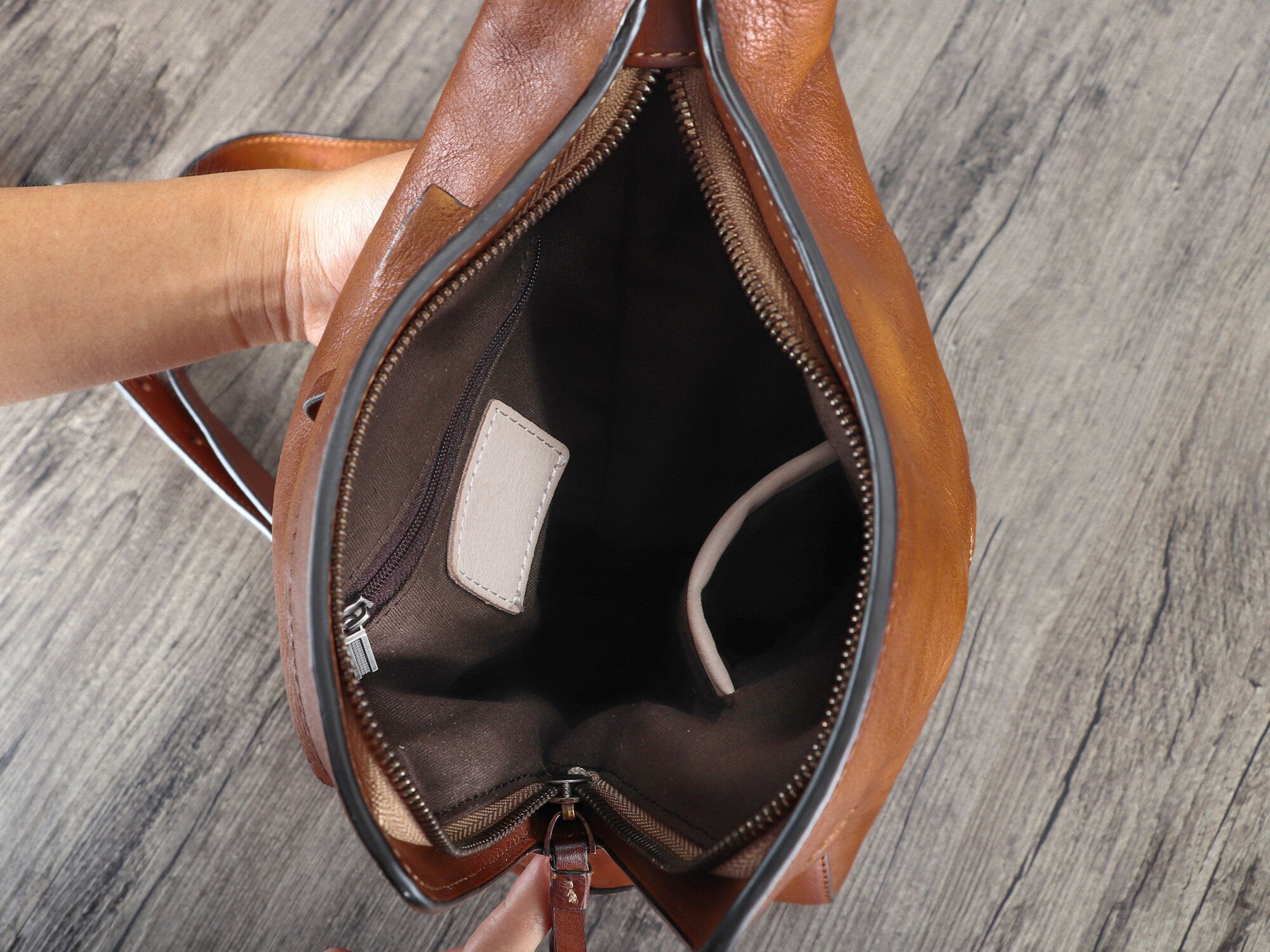 Casual Vintage Handmade Sling Leather Bag Chest Shoulder Backpack