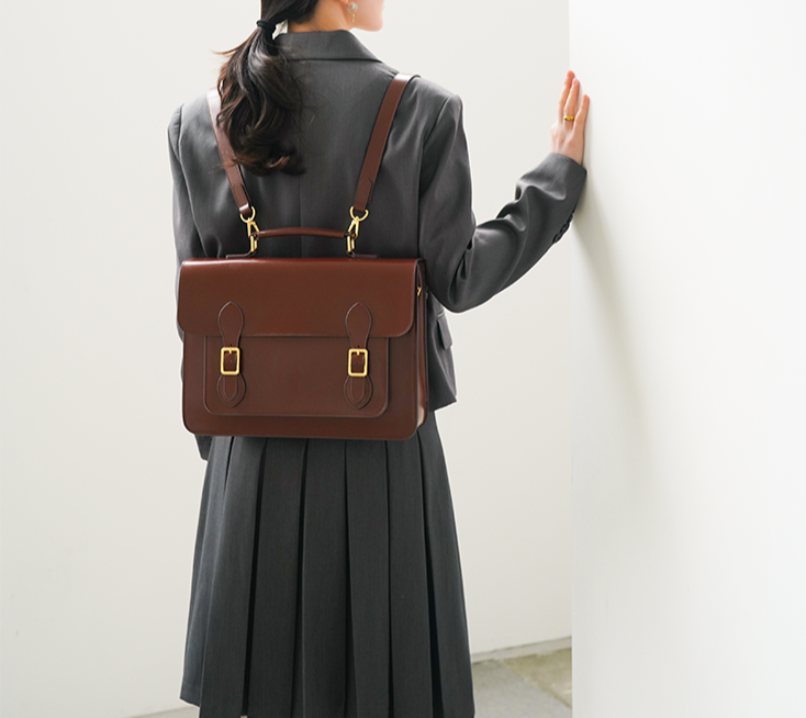 Black Classic Convertible Leather Backpack School Bag Satchel Briefcase Handbag