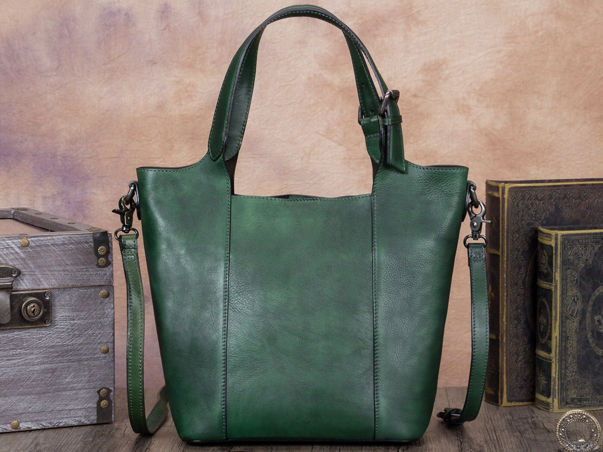 Women Vintage Leather Handbag Shoulder Bag Crossbody Purse