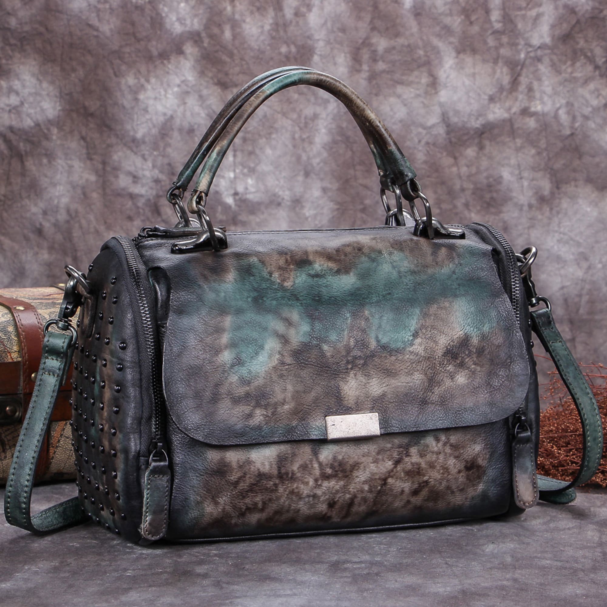 Women Leather Satchel Bag Vintage Handmade Shoulder Crossbody Handbag