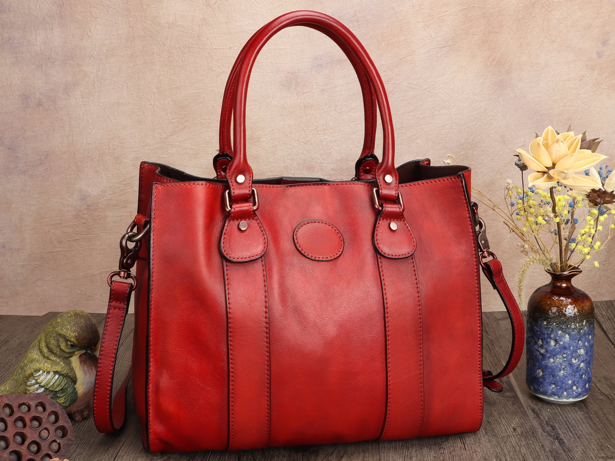 Leather Satchel Top Handle Shoulder Bag Crossbody Purse Handbag