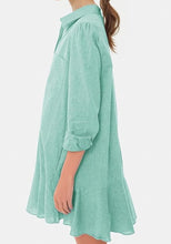 Load image into Gallery viewer, Simple Collar Buttons Down Ruffled Mini Dress
