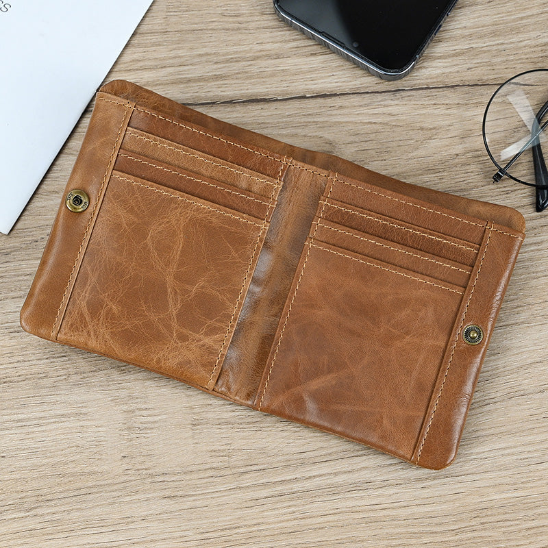Simple Handmade Genuine Leather Wallet Purse