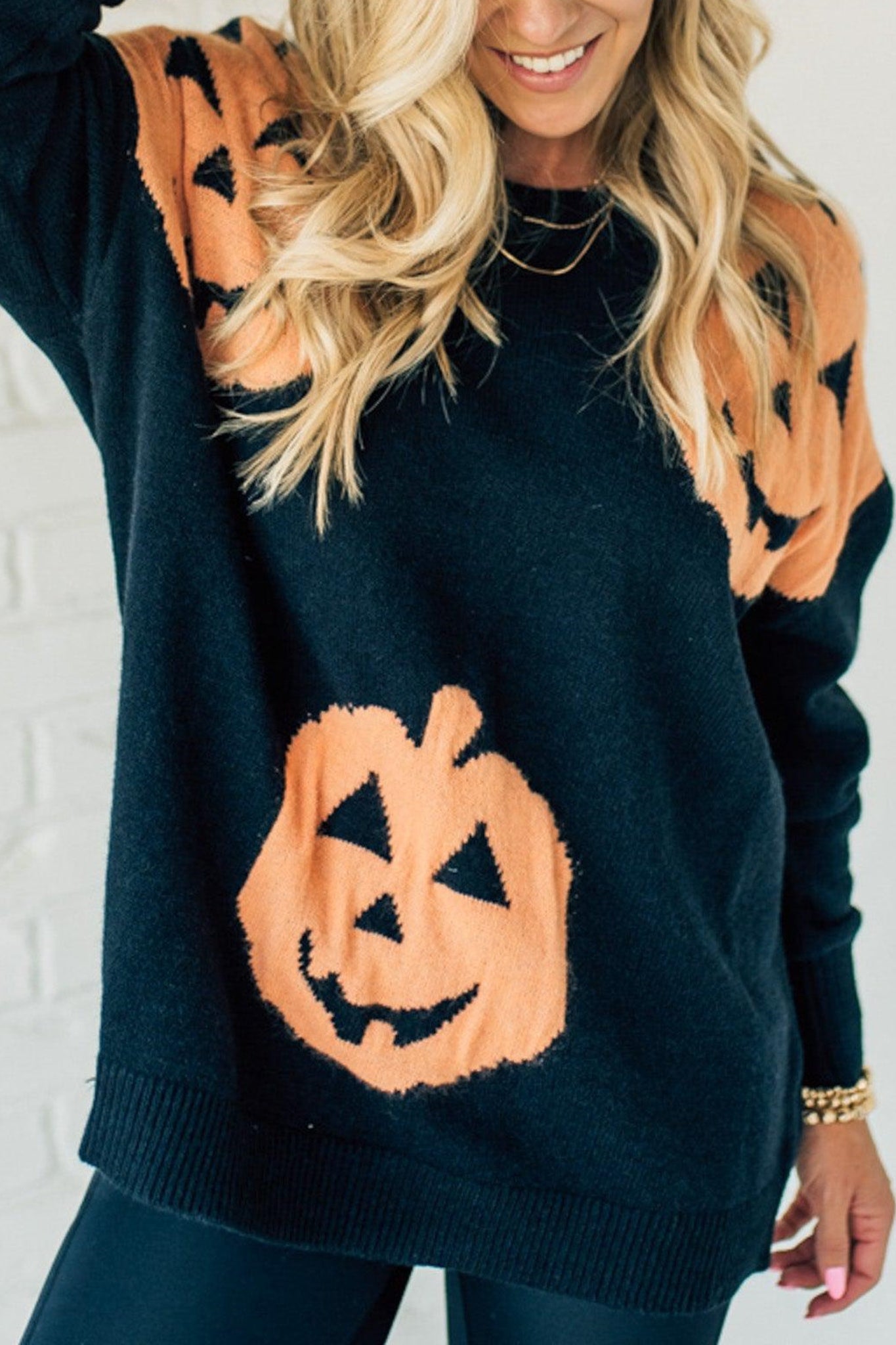 Halloween Jack O Lantern Loose Sweater