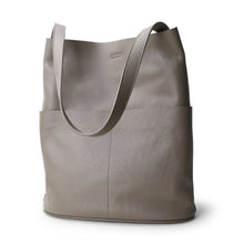 Load image into Gallery viewer, Women Handcrafted Leather Tote Bag Soft Leather Bucket Bag
