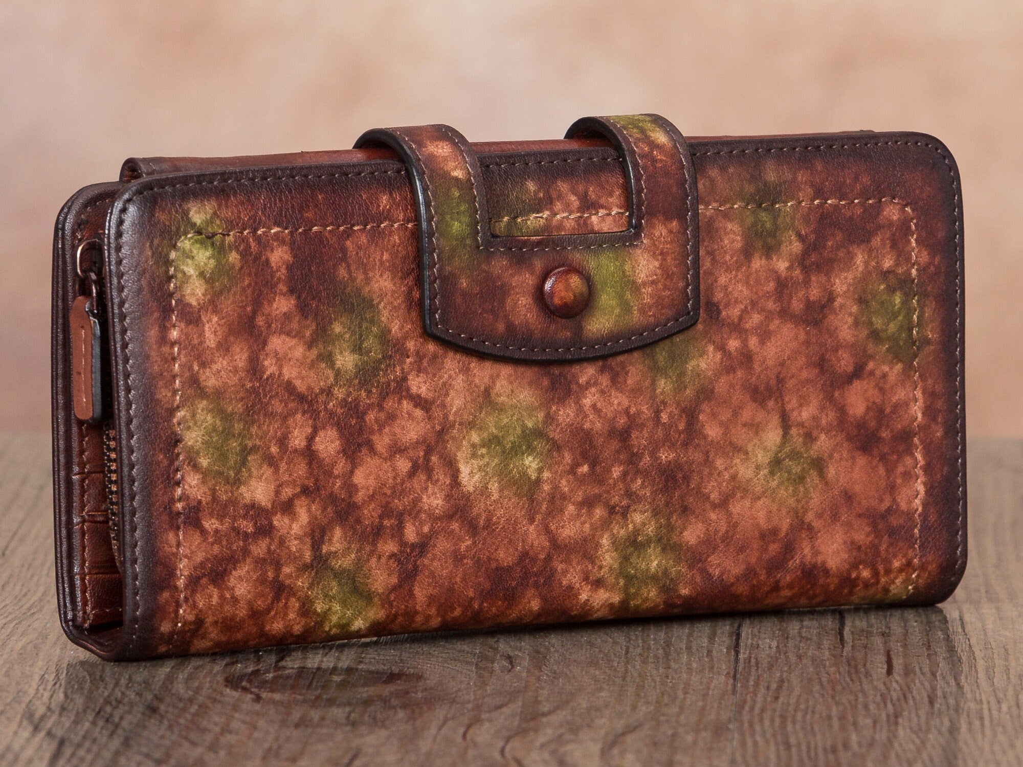 Retro Long Purse Clutch Card Holder Leather Wallet