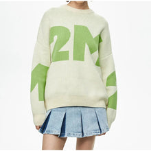 Load image into Gallery viewer, Print Knitted Pullover Long Sleeves Loose Sweater
