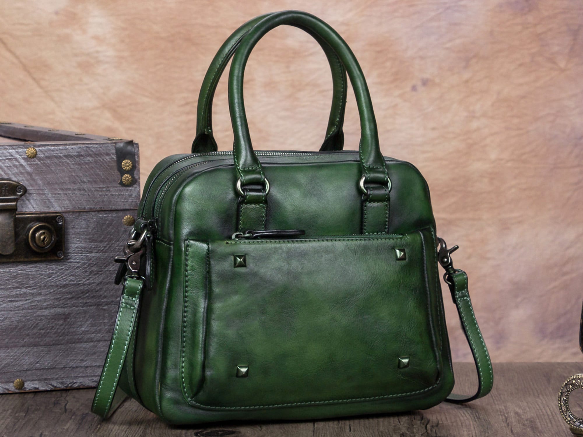 Vintage Handmade Crossbody Bag Purse Handbag