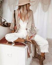 Load image into Gallery viewer, Boho Peacok Floral Print Kimono Robe Cover Up
