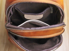 Load image into Gallery viewer, Brown Leather Sling Bag Crossbody Purse Handmade Shoulder Backpack

