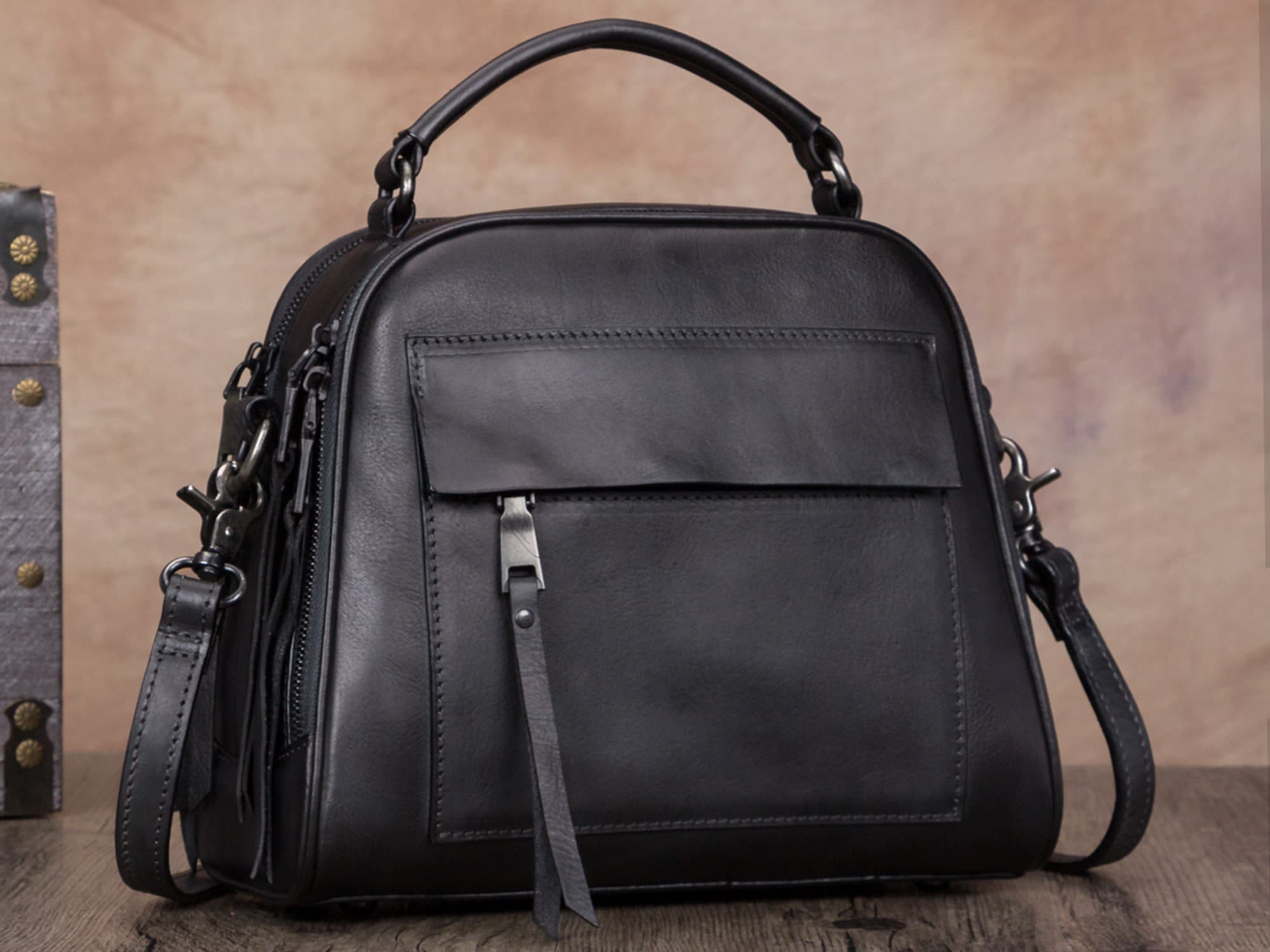 Women Handmade Vintage Leather Handbag Should Bag Crossbody Satchel Purse