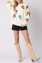 Load image into Gallery viewer, Halloween Skull Sequin Loose Casual Sweatshirt
