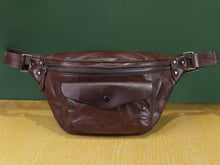 Load image into Gallery viewer, Boho Leather Waist Sling Bag Casual Hiking Crossbody Chest Backpack
